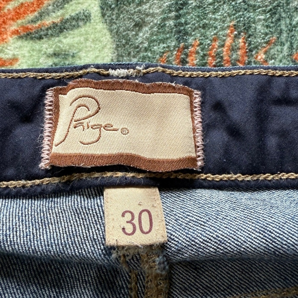 Paige Canyon Flare Jeans Dark Wash Denim Size 30 Made in USA‎ Stretch W3142 - Picture 4 of 11